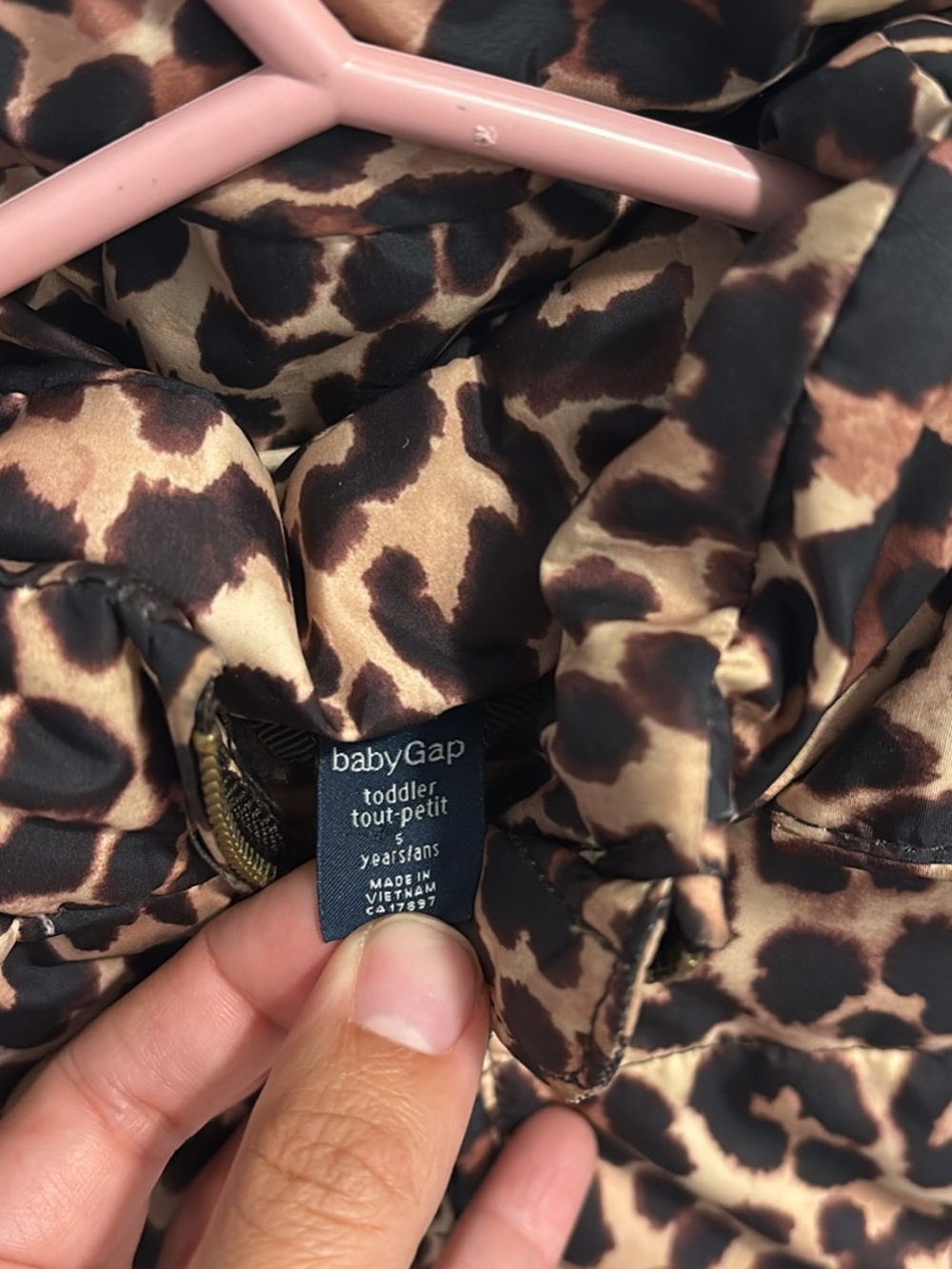 GAP Baby Leopard Print Toddler Puffer Jacket - Brown & Black